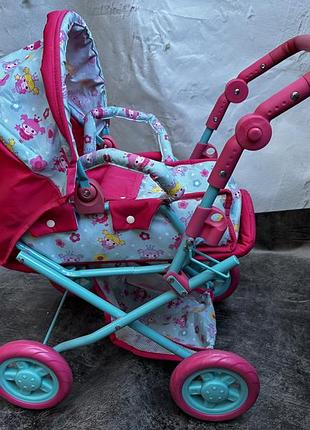 Дитячий візочок для ляльки lovely baby (два режими, кошик для іграшок, переносна люлька) . артикул (8175)