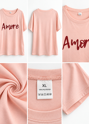 Жіноча футболка amore рожева оверсайз xl