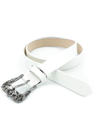 Жіночий шкіряний ремінь 2,8 х 100-115 см weatro білий kit-3cm-kozh-0027