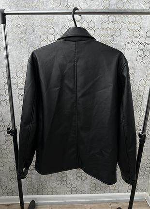 Чоловіча куртка харрінгтон з екошкіри h&m 5