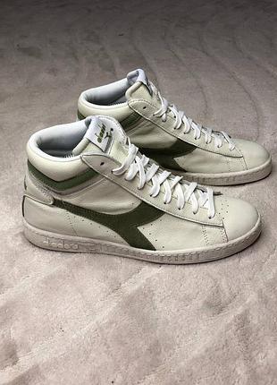 🔥 diadora game l waxed — стильні високі кросівки з характером, шкіряні унісекс кросівки розмір 41