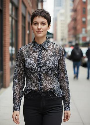 Шовкова напівпрозора блуза