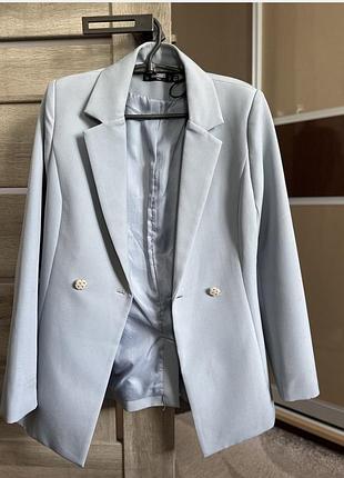 Блакитний приталений піджак жакет блайзер missguided tall
