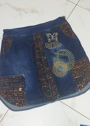 Оригинальная джинсовая юбка юбка desigual