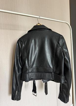 Вкорочена шкіряна куртка zara 2
