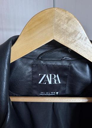 Вкорочена шкіряна куртка zara 7