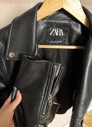 Вкорочена шкіряна куртка zara 5