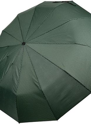 Парасоля автомат в горошок на 12 карбонових спиць від bellissima, зелений, 02406-4