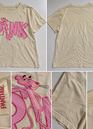 Женская футболка pink panther молочная оверсайз xs