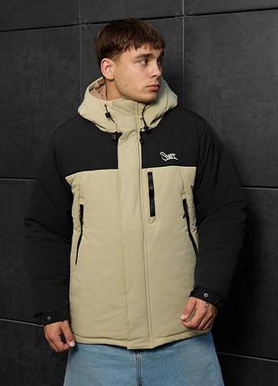 Молодежная зимняя куртка staff ruxo black & olive