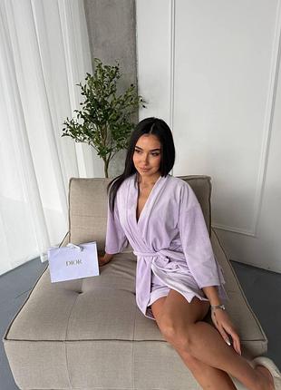 ✔️хит продаж ✔️костюм ✨тройка:
халат, топ, шорти. 6