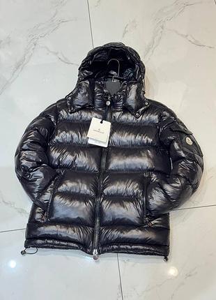 Куртка пуховик moncler black glossy 7