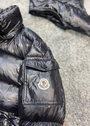 Куртка пуховик moncler black glossy 6