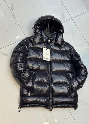 Куртка пуховик moncler black glossy 4