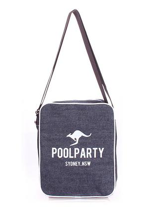 Чоловіча джинсова сумка poolparty з ременем на плече