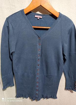 Р1. вискозный красивый  cеро-голубой мягкий кардиган вискоза віскоза john lewis на пуговицах