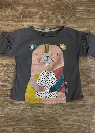 Гарна кофтинка, на дівчинку, 2/3 рочки, в сірому кольорі, з гарним малюнком ведмедика, від дорогого бренду: tu