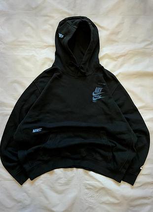 Худи черное nike hoodie black baggy