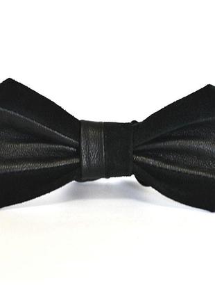 Краватка метелик напів шкіра напів замша чорний shm-1165