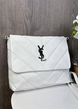 Жіноча м'яка сумка клатч ysl, міні сумочка для дівчат білий