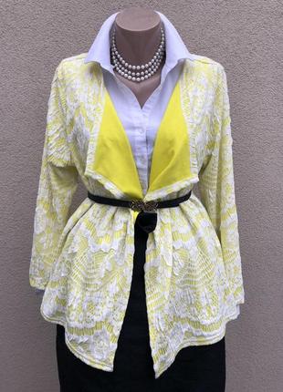 Фактурный кардиган, большой размер,кофта без застежки.