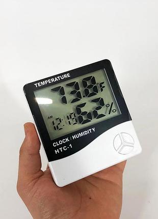 Термогігрометр generic htc-1 годинник будильник метеостанція, термометр гігрометр в будь-якому місці 2