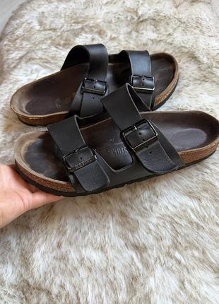 Ортопедичні шльопанці birkenstock arizona, шкіряні 41 розміру