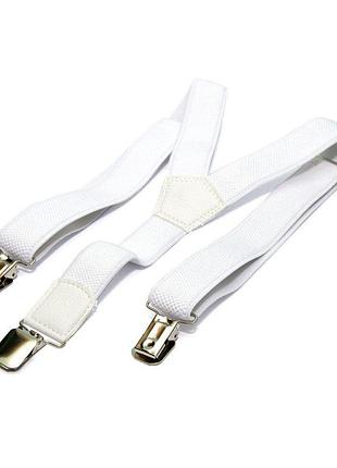 Підліткові білі підтяжки gofin pbt-4207