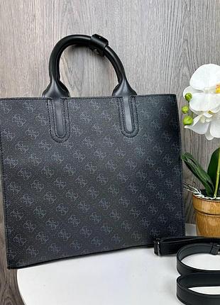 Велика жіноча сумка стиль гесс на плече, якісна містка сумочка guess