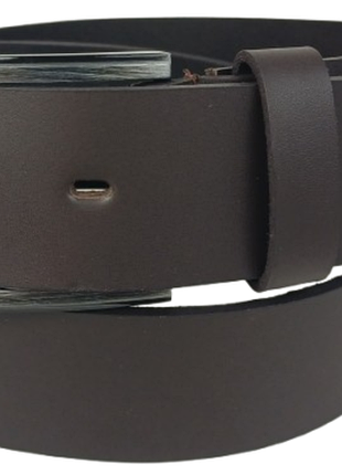 Широкий чоловічий ремінь під джинси skipper темно-коричневий 4,5 см