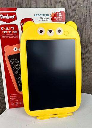 Детский планшет доска для рисования lcd медведь, планшетка для художества мишка детская 12 дюймов 9