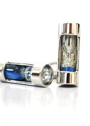 Запонки gofin синие песочные часы zph-1012