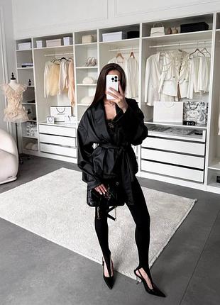 Кожаный пиджак oversize 5