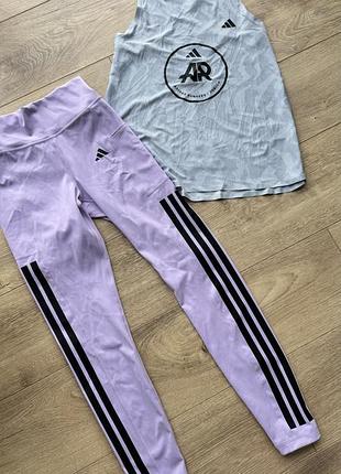Новий набір adidas, розмір s. лосіни для спорту і майка. топ сірий в подарунок
