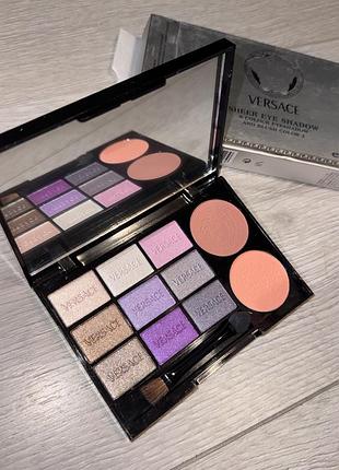 Versace лімітована палетка тіней 9 відтінків+2 румʼяни версаче розкішні відтінки