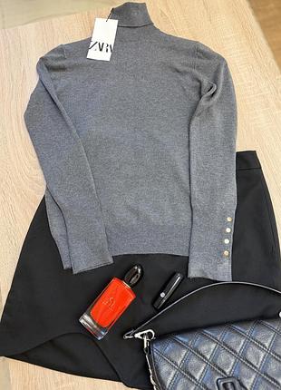 Лонгслів з високим коміром zara, розмір s