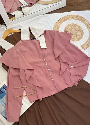 Рожевого відтінку блуза zara