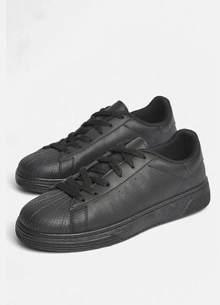 Чёрные мужские кеды в стиле adidas