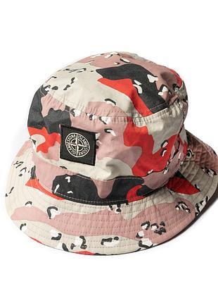 Stone island 3c + desert camo bucket hat patch program оригинальная панама [amh017402] 2