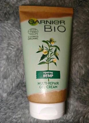 Відновлювальний крем-гель для обличчя garnier bio repairing hemp з органічною олією конопель і вітаміном е.50 мл.