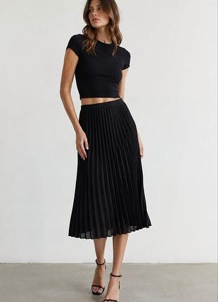 Черная юбка zara плиссированная 2