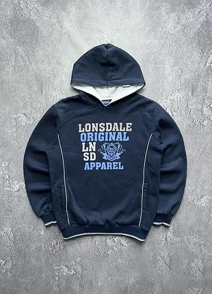Vintage винтажное худи lonsdale лонсдейл big logo casual кэжуал size l