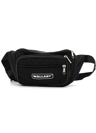 Сумка на пояс wallaby 2,21 л черная — мужская бананка с 4 карманами