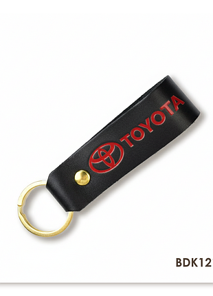 Брелок-петля для авто toyota (чёрный, красное тиснение)