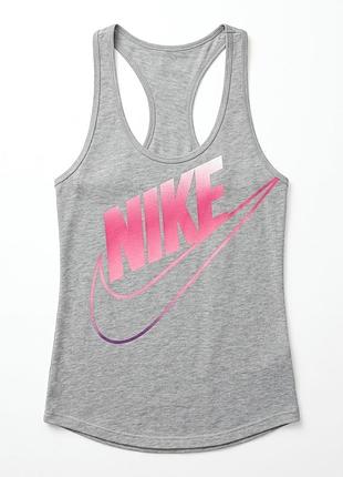 Женская серая майка с принтом nike