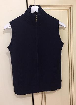 Новый.жилет из шелка кашемир massimo dutti cashmere &amp; silk vest navy оригинал.зе свежих коллекций