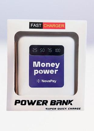 Павербанк novapay money power 20000 маг, 4 кабелі, дисплей