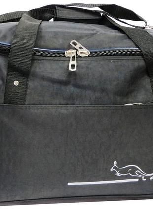 Спортивная сумка wallaby 59 л черная с синим — большая дорожная сумка с плечевым ремнем