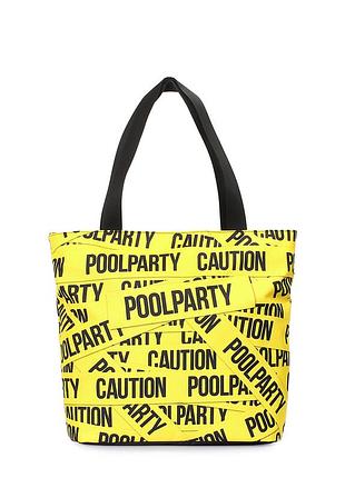 Женская текстильная сумка poolparty select с принтом caution
