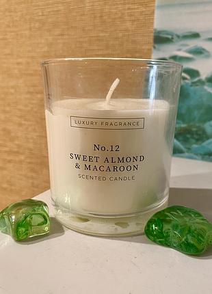 Англія 🇬🇧 аромасвіча luxury fragrance no. 12 sweet almond & macaroon з нотами солодкого мигдалю, печива макарун та ванілі смакота